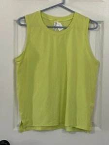 Tuff Athletics Women's Crew Neck Stretch Top Size XL YELLOW SLEEVELESS - Picture 1 of 9