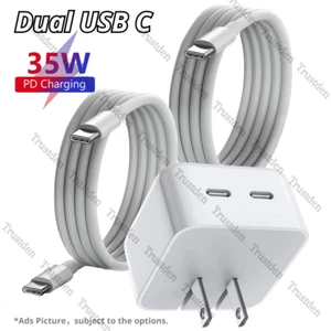 35W Dual USB C Fast Charger Block Adapter For iPad Pro/Air Android Type C Cable - Picture 1 of 15