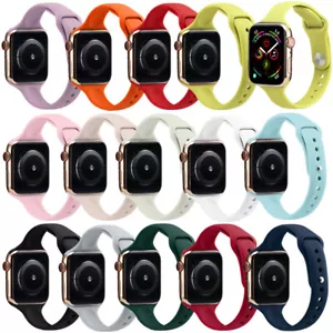 PAQUETE DE 8 Reloj de pulsera de silicona de repuesto para Apple Watch Series 7 6 5 4 3 - Imagen 1 de 19