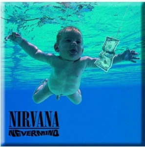 Nirvana Never Mind en un imán de metal para refrigerador de 3”x 3” - Imagen 1 de 2
