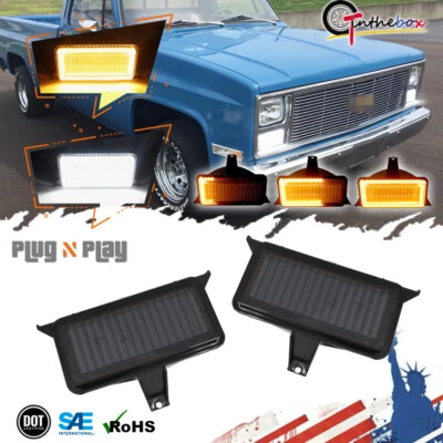 Par de luzes de estacionamento de canto pisca-pisca sinal marcador para caminhonete Chevy GMC fumaça - Imagem 1 de 4