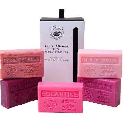 French Soaps Gift Pack, 5  x 125g Blush Collection, Savon de Marseille - Image 1 of 3