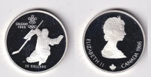 20 Dollar Silber Münze Canada Kanada Olympiade Calgary 1988 Eishockey PP(166607) - Bild 1 von 1