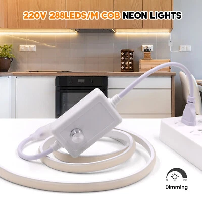 COB Neon LED Strip Streifen Dimmbar Schlauch Lichtband Lichtleiste In/Außen 230V - Bild 1 von 4