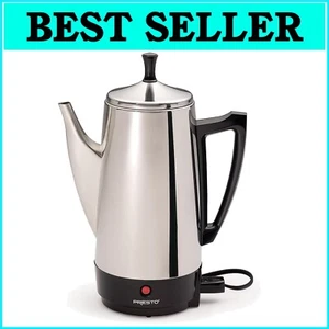 12-Cup Stainless Steel Coffee Percolator - Brews Coffee Fast and Flavorful - Picture 1 of 2