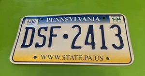 PENNSYLVANIA Authentic License Plate WWW.STATE.PA.US PLATE # DSF2413 - Picture 1 of 2