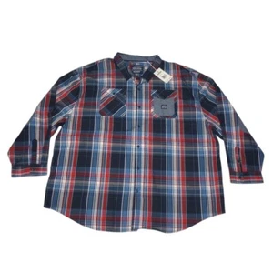Parish Nation Men's 6XL Shirt New With Tags Button Up Long Sleeve Plaid - Picture 1 of 9