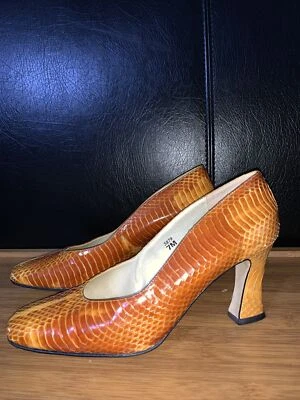 Zapatos de tacón alto de piel de serpiente J. Renee, zapatos de salón vintage - Dijon 7 Foto 1 de 4