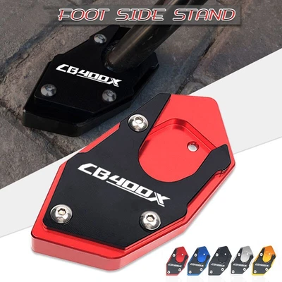 Almohadilla ampliadora de extensión de soporte lateral CNC roja para HONDA CB400X 2021-2023 Foto 1 de 4