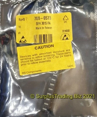 Osram Opto SFH 3015 FA 13 ° Visible Light NPN Phototransistor SMD (Pk of 5) - Image 1 of 3