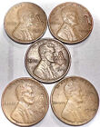 Lincoln Wheat 1909-1958 Cents 5 Coin Penny Lot Stone Mason Engraving Collection