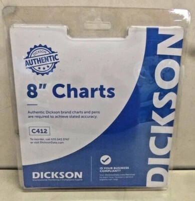 NEW Dickson Chart, 8 In, Range 0 to 100 C, 7 Day, PK60,  C412 - Image 1 of 2