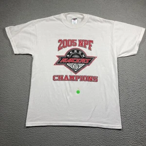 VTG Akron Racers Shirt Adult Medium White 2005 NPF Champions Player Name List - Picture 1 of 10