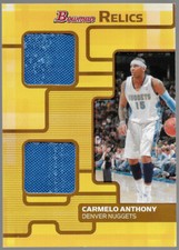 2007-08 Bowman Relics Dual Bronze Carmelo Anthony Game-Worn Jersey #'d 20/50