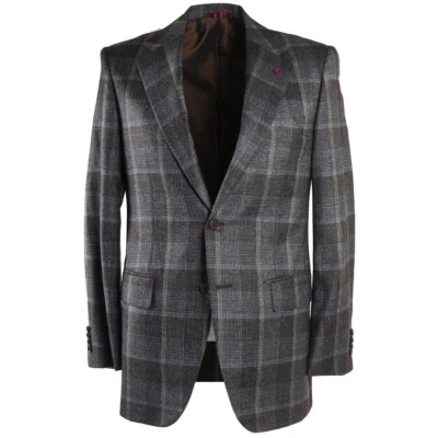 NUEVO CON ETIQUETAS $3395 ABRIGO DEPORTIVO SARTORIA PARTENOPEA a cuadros en capas lana-seda-cachemira 38 R Foto 1 de 4