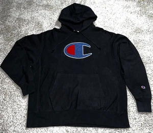 DE COLECCIÓN Champion Suéter Hombre XL Negro Años 70 Tejido Inverso Pulóver Sudadera Logotipo - Imagen 1 de 12