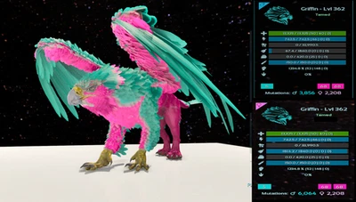 Griffin 1234m Cotton Candy ARK Survival Ascended ASA PVE Griffon Gryphon - Image 1 of 2