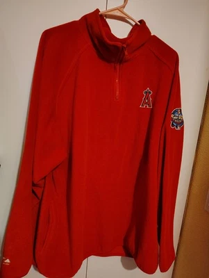 Los Angeles Angels Majestic 1/4 Zip Pullover Sweatshirt 2002 World Series... - Image 1 of 4