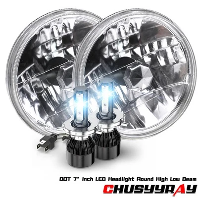 Faros LED redondos de 7 pulgadas haz alto/bajo para Ford Mustang Bronco 1965-78 F100 F250 Foto 1 de 4