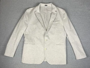 JF J Ferrar Blazer Mens 46R Light Gray Slim Fit Two Button Stretch Knit Jacket - Picture 1 of 12