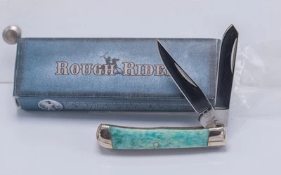 De Colección - Cuchillo Pluma Plegable Rough Rider Turquesa/Verde azulado 2 Hojas 2" RR1263 Foto 1 de 4