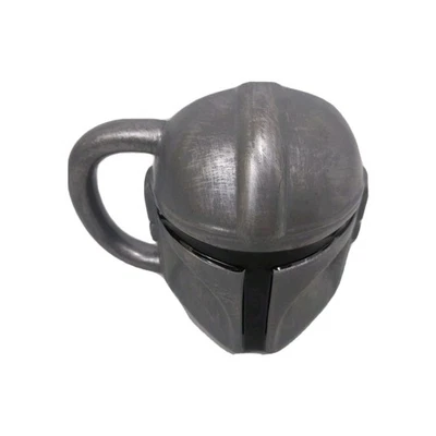 Star Wars Boba Fett Mandalorian Casco de cerámica gris plata Taza de café Foto 1 de 4