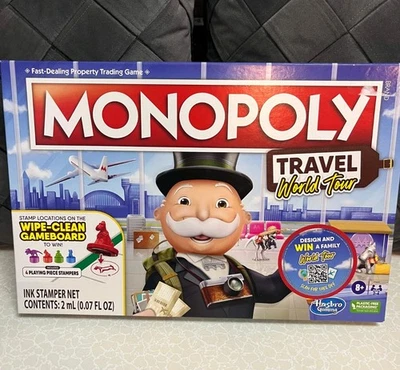 Hasbro Gaming MONOPOLY travel World Tour Board Game Brand New - Image 1 of 4