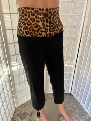 Women's  Express Medium Black Cotton Blend Sexy Stretch Crop Leggings - Image 1 of 4