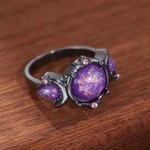 Fashion 925 Silver White Fire Opal Ring Women Wedding Proposal Jewelry - Picture 1 of 4