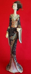Japanese Geisha Doll Gems & Seed Beads Kimono Figurine Beautiful 17"H See Notes - Picture 1 of 18
