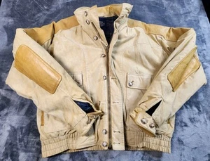 Vintage Willis und Geiger Jacke Herren groß braun Flanell gefüttert Lederbesatz - Bild 1 von 8