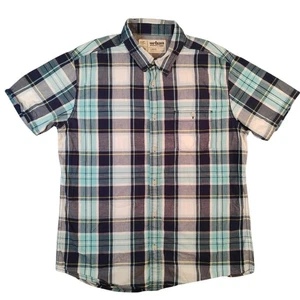 Urban Pipeline Shirt Mens Large Blue Green Plaid Short Sleeve Button Down Cotton - Picture 1 of 7