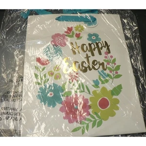 Happy Easter Floral Gift Bags Set of 3 by Paper Craft 8"x4"x9.5" in White Multi - Picture 1 of 2