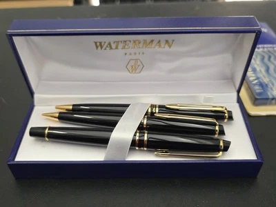 Bolígrafo Waterman Expert II dos negros y dorados y lápiz de 0,5 mm    Foto 1 de 4