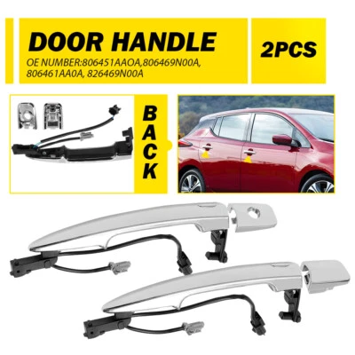 Front Outside Handle Door 2PCS For 2009 2010-2014 Nissan Maxima 2013-2019 Sentra - Image 1 of 4