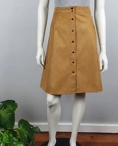Big W & Me Size 16 A Line Skirt Tan Brown Push Buttons Women's 60s 70s - Bild 1 von 12