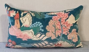 Linwood Omega Japanese Garden Blossom & Omega Velvet Cushion Cover 30x50 cm - Picture 1 of 3