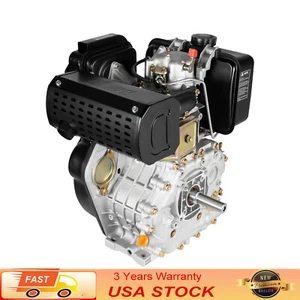Heavy Duty 10HP 4 Stroke Diesel Engine Single Cylinder 1" Shaft Air-Cooled 418CC - Picture 1 of 23
