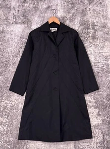 Vintage Issey Miyake Trench Coat 4 Womens Black Nylon Button Front - Picture 1 of 7