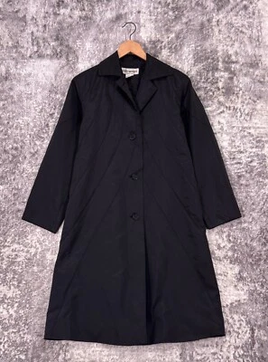 Vintage Issey Miyake Trench Coat 4 Womens Black Nylon Button Front - Image 1 of 4