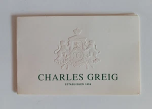 Charles Greig Business Card  With Diamond Grading Chart Gemologist South Africa - Picture 1 of 8
