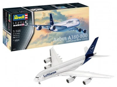 KIT MODELLINO AEREO STATICO REVELL AIRBUS A380-800 LUFTHANSA NEW LIVERY 1:144 - Immagine 1 di 4
