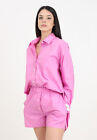 HINNOMINATE Shorts Donna Rosa CASUAL Shorts da donna rosa over con etichett