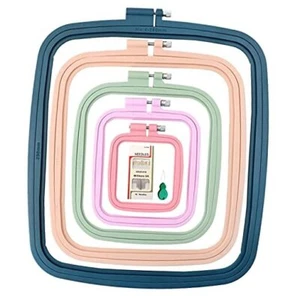 ZOCONE 5Pcs 5 Size Square Embroidery Hoops, ABS 5Pcs Size-3",4.3",6.5",8.7",11" - Picture 1 of 7