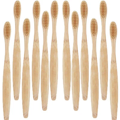 20Pcs Bamboo Toothbrush Natural Organic Medium BPA Free Soft Healthy Brush USA - Image 1 of 4
