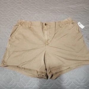 Old Navy OG Chino Shorts Woman's XL Khaki High Rise Pockets 37x7 Elastic Waist - Picture 1 of 3