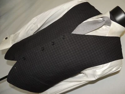 Изысканный John Varvatos США черный и серый чек жилет жилет размер XL - Изображение 1 из 4