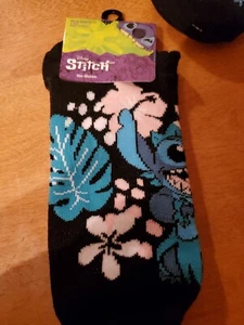 Disney’s Lilo and Stitch Black No Show Socks - Shoe Size 4 to 10 - Picture 1 of 3