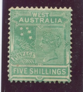 WESTERN AUSTRALIA - SG. 126 : 1902 / 1911 " 5/= EMERALD GREEN " . - Picture 1 of 1