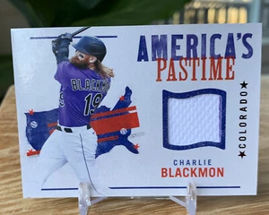 CHARLIE BLACKMON 2022 Chronicles America's Pastime Game-Worn/ Used Patch ROCKIES - Picture 1 of 10